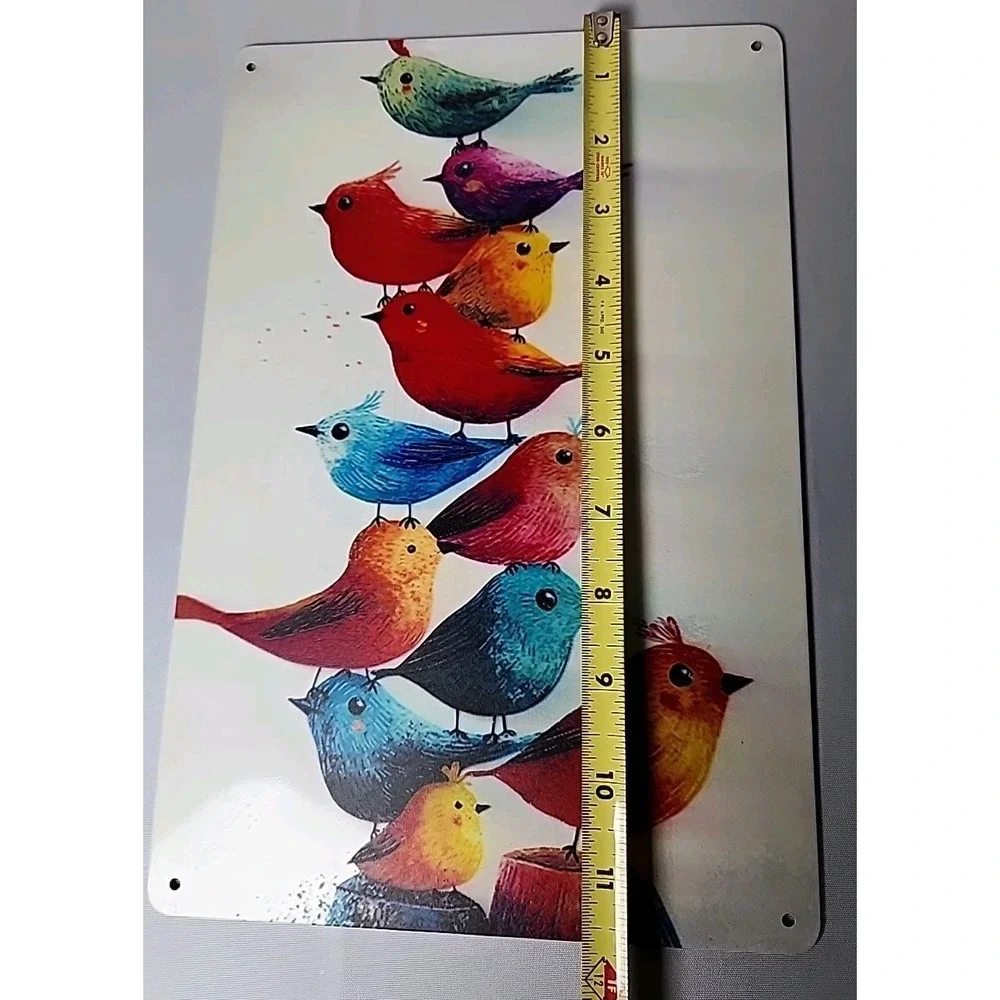New Vintage Style Tin Watercolor Birds Home Decor‎ 12
